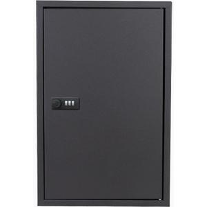 Key Cabinet Wall Mount, Key Storage Lock Box with Code,Key Cabinet Organizer, 48 Key Hooks and Colored Key Tag Labels, 30 * 10 * 46cm, Black(Combination Lock)