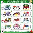 2 x GLURUITE 24Pcs Soccer Paper Eyeglasses Fun Photo Props for Sports Themed Party Football Game Celebration Party Favors Decorations