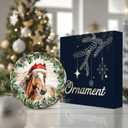 4 x Horse Ornament 2025  White Elephant Gift for Girl Love Horse, Just a Girl Who Loves Horses  Rustic Farm Animal Ceramic Ornament with Santa Hat Horse Artwork, Gift for Horse Lovers