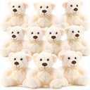 Skylety 10 Pcs Bears Bulk Stuffed Animal Plush Toys 10-14 Inches Birthday Party Favors(Beige)