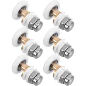 BESTonZON Shower Door Wheels Replacement Kit 6 Pack 0.98X0.54X1.26 Inch Bathroom Pulley for Sliding Glass Shower Door Hardware