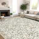 810 Washable Large Area Rugs for Living Room, Floral Soft Rug Non Slip Stain Resistant Carpet for Bedroom Dining Room Kitchen Farmhouse Home DecorBeige Multi 061