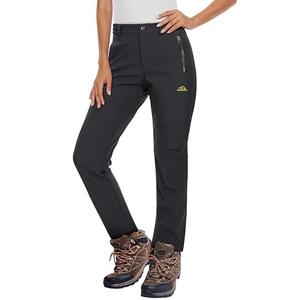 MAGCOMSEN Women's Fleece Lined Waterproof Insulated Winter Pants Outdoor Snow Ski Pants Warm Hiking Softshell Black M