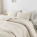 WDCOZY Ivory Oversized California Cal King Size Quilt Bedding Sets with 2 Pillow Shams, Lightweight Soft Bedspread Coverlet Bed Cover for All Season, 3 Pieces, 116x106 inches (Ivory ( Warm Yellow Tint))