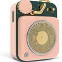 Muzen Mini Bluetooth Speaker, Button Small Cute Portable Metal Retro Wireless Speaker with Loud Volume Great Sound and Portable Lanyard & Gift Bag for Office Classic Vintage Decor (Pink)