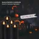 Black Pillar Flameless Candles 3D Wick with Controller,led Slim Candles Flicering Flame,Battery Operated Fake Plastic Candles for Halloween Christmas,Party Dcor.(5Pack H 5" 5" 6" 6" 7" x D 2.2")