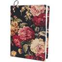 CRASPIRE Flower Stretchable Book Cover Floral Peony Washable Reusable Large Nylon Book Sleeve Book Protector Elastic Notebook Wraps for Hardcover Books Textbook Gift