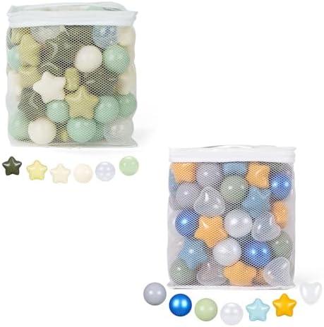 TRENDPLAY Star Balls for Ball Pits 200 Count Plastic Balls for Baby Ball Pit, for Boys Girls Toddlers Play Tent