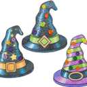 Color Your Own Button Witch Hat Kits, Makes 12