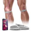 Fit Geno Patellar Tendon Support Strap: 2 Pack Knee Brace Patella Band for Pain Relief Men Women - Adjustable Knee Strap for Basketball Osgood Schlatter Running Football Hiking 2 Pack(Grey)