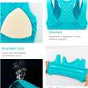 RUNNING GIRL Sports Bras for Women High Support,Seamless Ribbed Longline High Neck Sports Bra Racerback Padded Crop Top Yoga (Green, L)