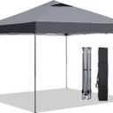 GDY 10x10 Pop Up Canopy Tent, Easy Set up Outdoor Silver Coated Beach Gazebos, Carpas for Pool, Events, Parties, and Camping, Grey.
