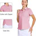 M MAELREG Womens Golf Shirt Short Sleeve 5 Buttons Quick Dry Casual Solid Moisture Wicking Tennis Polo Shirts for Women (M)
