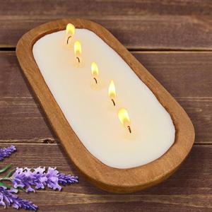 Aromatherapy Candle, SEVEYEE Lavender Candle 5wicks 16oz, Large Wooden Bowl Candles for Women,Girl Birthday Gift,12inch