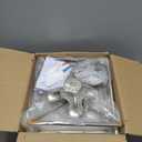 4-Light Brushed Nickel Farmhouse Chandelier, 12" Industrial Ceiling Light Lantern Pendant Light with Metal Cage Adjustable Height Rustic Hanging Light E12 Base for Kitchen Island Dining Room Entryway