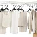 Kelisiting Clothes Drying Rack, Laundry Drying Rack Wall Mounted, [No-Drill & Drilling to Choose] 3-Fold Laundry Drying Racks for Hanging Clothes, Foldable & Sturdy Space Saver for Laundry Room -White