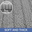 Bcoimo 24"×17" Chenille Bath Mat – Non-Slip with Backing Bath Rug Ultra-Absorbent and Machine Washable Bathroom Mat Quick-Dry Design. Ideal for Bathroom and Tub Areas