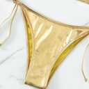 Verdusa Women's 1 Piece Bathing Suit Metallic Swimwear Bikini Sets Gold Small