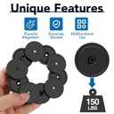 LOVIMAG Magnets,150lb+ Waterproof Strong Neodymium Cup Magnets with Screws for Wall Mounting,12Pcs Black Rare Earth Magnet, Heavy Duty Magnet with Countersunk Holes for Holding Tools Lifting,Hanging