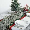 2 Pcs Christmas Snow Norfolk Pine Garlands, 6 Ft White Frost Real Touch Artificial Greenery Garland, Faux Snowy Pine Cedar Garland Ornaments for Mantle Fireplace Table Indoor Outdoor Xmas Decoration