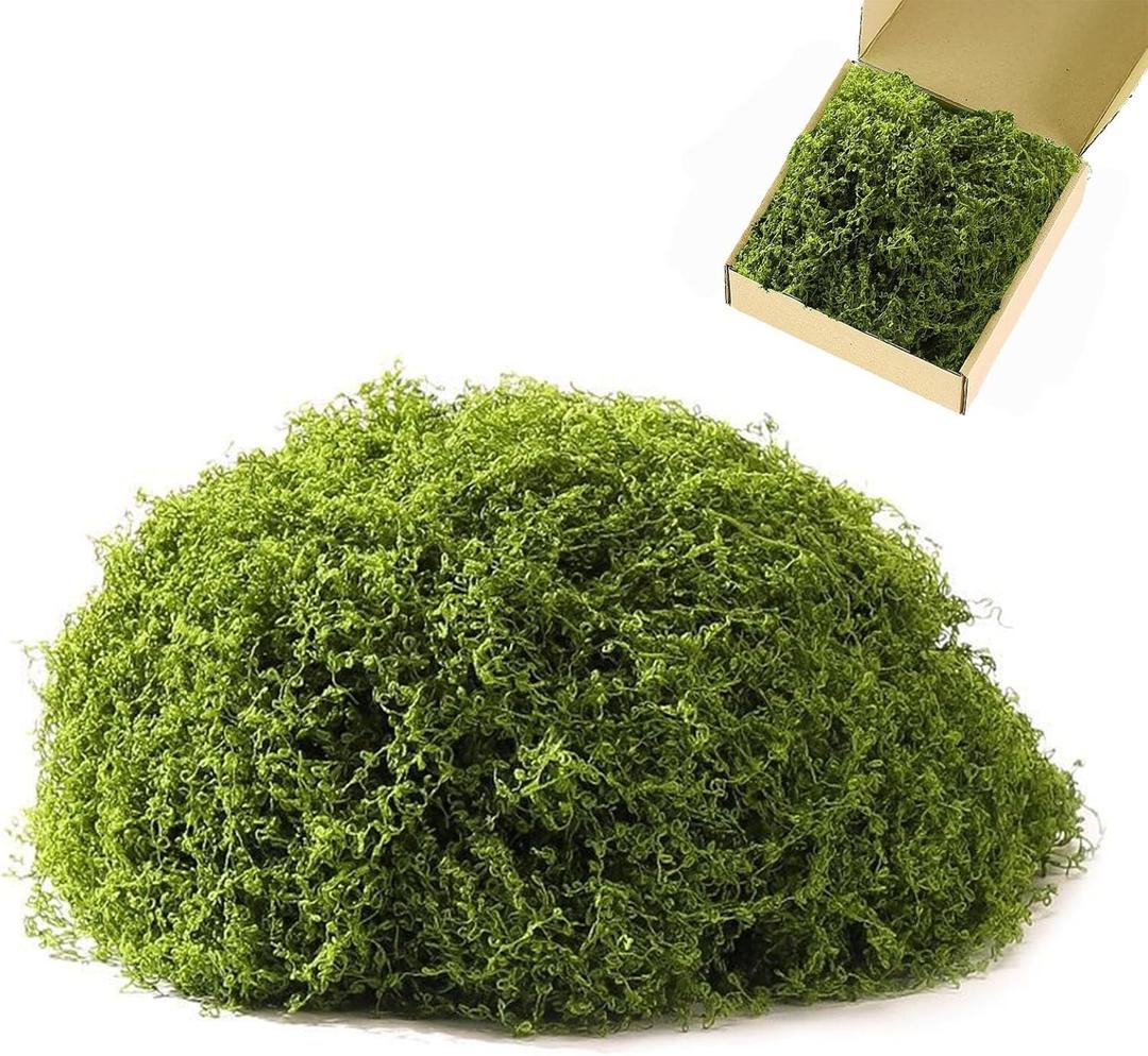ZZBEARRQI 5.3 oz Fake Green Moss for Potted Plants, Faux Moss for Crafts, Artificial Green Moss for Plants Indoor, Moss Decor for Table Centerpieces, Art Landscape, Gardening, DIY Projects Dark Green