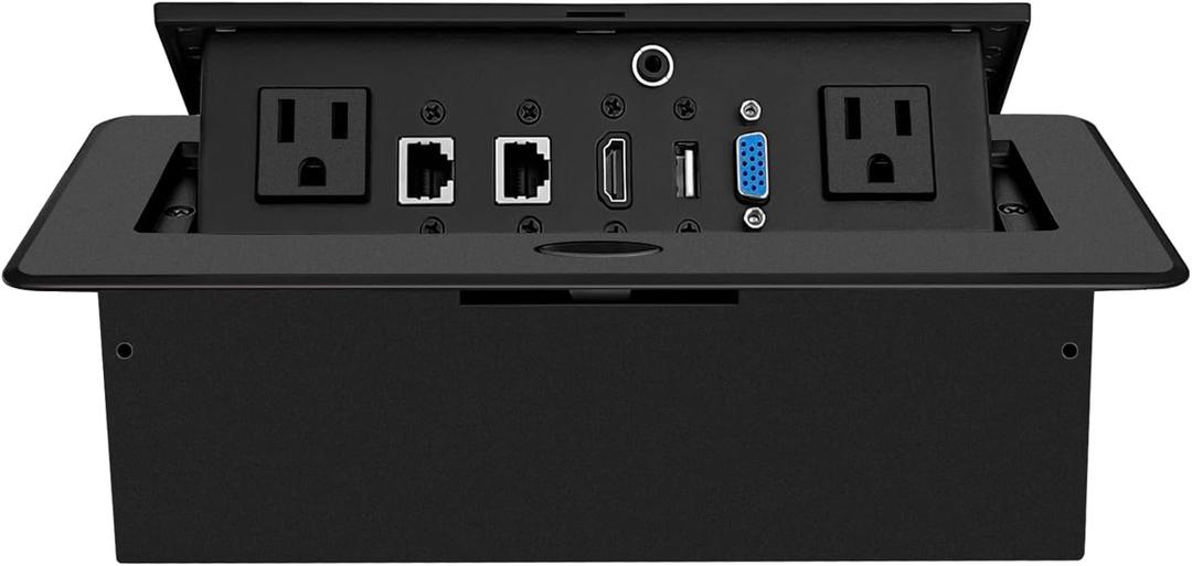 Table Pop up Power Date Center Connection Box with Outlet Network HDMI for Conference Desk