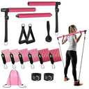 Pilates Bar Kit with Resistance Bands, Multifunctional yoga bar for Women & Men – Portable Pilates Workout Equipment for Home Gym, Ideal Pilate at Home Kits for Full Body Training & Flexibility