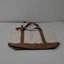 TOPDesign 1-Pack Canvas Tote Bag with an External Pocket, Reusable Grocery Shopping Bag, Top Zipper Closure, Daily Essentials (Brown/Natural)