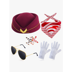Beelittle Women's Stewardess Costume Accessories Flight Attendant Hat with Air Hostess Cosplay Costume Accessories