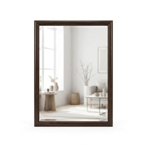 24x18 Inch Wood Mirror for Bathroom, Wooden Frame Wall Mirror Farmhouse Wall Mounted Rectangle Mirror for Vanity