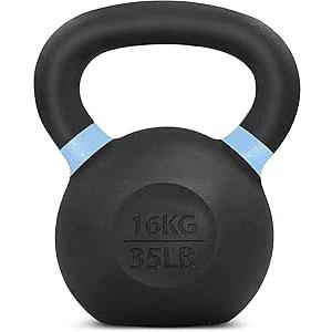 Yes4All 16kg / 35lb Powder Coated Kettlebell, Single