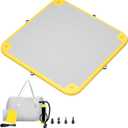 GONFLABLE Inflatable Floating Dock for Adult, 6x6ft Inflatable Water Platform Raft with Air Pump& Storage Bag, Floating Island Mat for Pool Lake Beach Ocean (Yellow, 6 x 6ft)