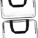 DOITOOL Traveling Makeup Bags Set 2pcs Waterproof Cosmetic Bag Handheld Portable Bag Storage Pouches for Cosmetics Nail Art Travel Accessories, Black, 30x22cm