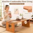 Nuanchu Japanese Floor Table - Foldable Bamboo Low Coffee Desk for Sitting on Rug, 31.5" Japandi Tea Platform for Tatami Seating, Meditation Altar & Low-Profile Cushion Tray, 31.5" x 14.5" x 11.8"