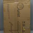 Laptop Table Mobile Adjustable Height Portable Desk Notebook Swivel PC Computer Rolling Desk with Wheels, Laptop Stand for Couch Bedside Hospital Bed Table (Light Walnut)