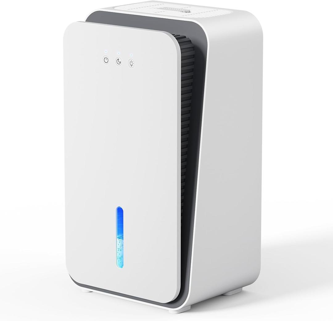 Dehumidifier for Home, Quiet Portable Dehumidifier with Auto Shut Off, 7-Color LED Light for Basement, Bedroom, Bathroom, Snowy