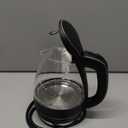 OVENTE Electric Kettle, 1.5L Borosilicate Glass Countertop Water Heater and Boiler for Coffee or Tea, BPA-Free, Auto Shut-Off, Boil-Dry Protection, Removable and Washable Spout Filter, Black KG83B