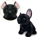 Bulldog Stuffed Animals Realistic Dog,9" Dog Stuffed Animals Soft Cuddly Black Bulld og Stuffed D og Plush,Puppy Plush Toys for Kids Girls Boys Huggable & Washable