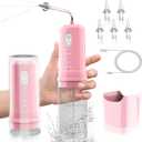 Ear Wax Removal, Electric Ear Cleaner with 4 Modes, Portable Ear Wax Cleaning Kit with Nozzles, Basin, IPX7 Waterproof, USB-C Charging Water Ear Irrigation Flushing System for Adult and Kid Pink