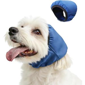 Dog Ear Covers for Bath Swimming, Waterproof Ear Wrap for Dogs, Pet Ear Muffs for Grooming Noise Protection, Elastic Calming Ear Caps (S)