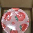 60 Pcs Strawberry Paper Plates 7 Inches Fruit Disposable Dinner Round Plates for Strawberry Theme Birthday Party Summer Fruit Party Decoration Supplies