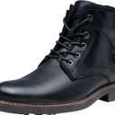 Jousen Mens Boots Leahter Retro Dress Boot Cap Toe Casual Motorcycle (13, Amy8193-black)
