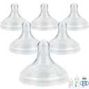 Silicone Nipple for Dr.Brown's Wide-Nick Baby Bottles,Level 2 Nipples, Medium Flow, 3m+, 6 Count