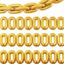 Gold Foil Chain Balloons, 24PCS Giant Chain Balloon Garland for 80s 90s Hip Hop Party Decorations, Jumbo Chain Link Balloons for Retro Theme Birthdays Graduations Weddings Arch Supplies (16inch)