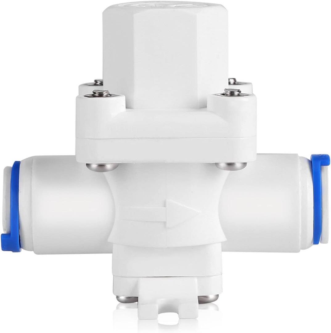 3/8" Water Pressure Relief Regulator Reducing Valve Filter RO Water for 3/8 Pushfit Tube, 29-50Psi -limiting Valve, 2.56 x 2.36 inch