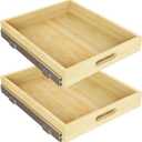 2 Set Pull Out Cabinet Organizer, Soft Close Slide Out Wood Drawer Storage Shelves for Kitchen, Base Cabinet Organization for Pantry, Finished, Heavy-Duty, Bottom Assembly (15 W x 21 D)