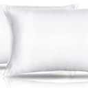 Small Pillow Cases 2 Pack Mini Pillow Cases 14x20 Breathable Silky Soft Toddler Pillow Cover Satin White Travel Size Pillow Cases Envelope Style