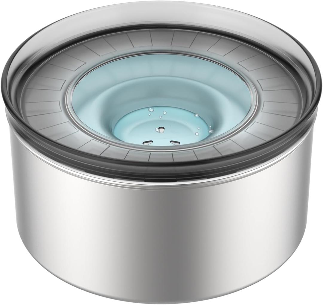 Spill Proof Dog Water Bowl, Food-Grade Stainless Steel Dog Bowl, 3L/100oz Large Capacity, No Splash Water Bowl with Non-Slip Base, Water Bowl for Messy Drinkers [Anti Digging Lip]