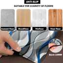 Kitchen Mats for Floor Modern Abstract kitchen rugs Grey and Blue Stripe Anti Fatigue Kitchen Mats Waterproof Floor Mats Cushioned Non-Skid Standing Mats for Kitchen, Set of 2,17.3 x 28+17.3 x 47