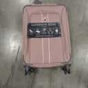 LONDON FOG Newcastle Softside Expandable Spinner Suitcase, Chevron Charcoal Grey Pink, Newcastle Softside Expandable Spinner Suitcase